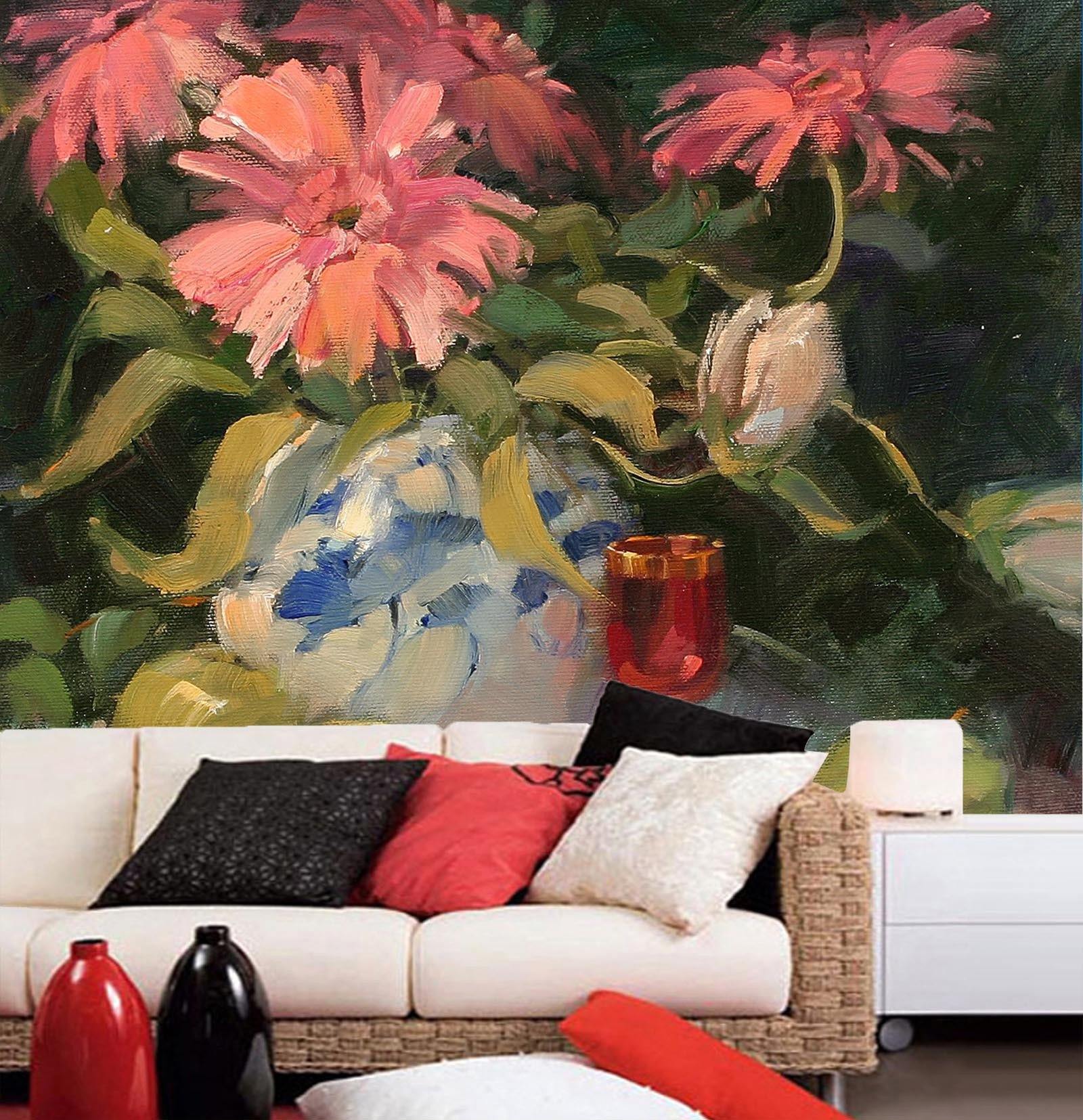 Blue Vase Painting Wallpaper AJ Wallpaper 2