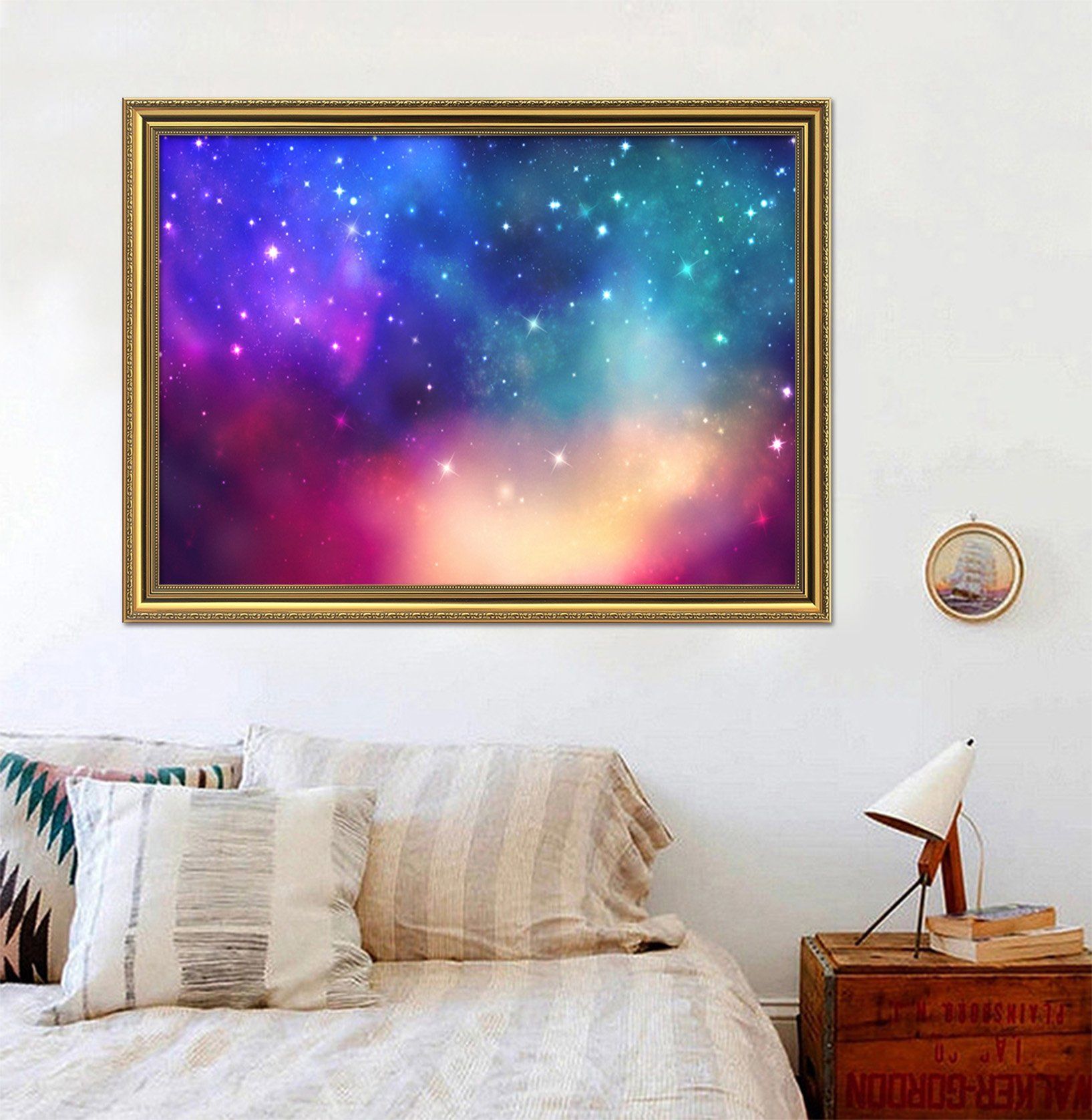 3D Color Cloud 190 Fake Framed Print Painting Wallpaper AJ Creativity Home