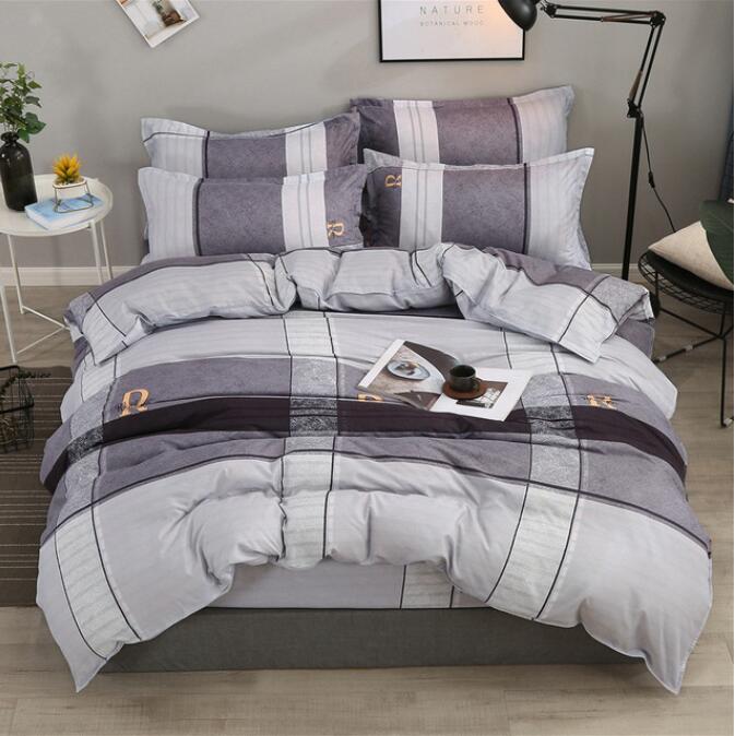 3D Grey Grid 13081 Bed Pillowcases Quilt