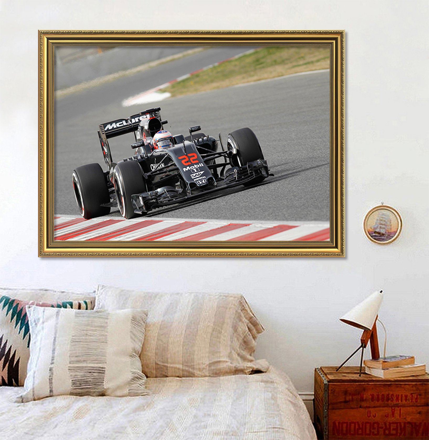 3D Running Truck 199 Fake Framed Print Painting Wallpaper AJ Creativity Home