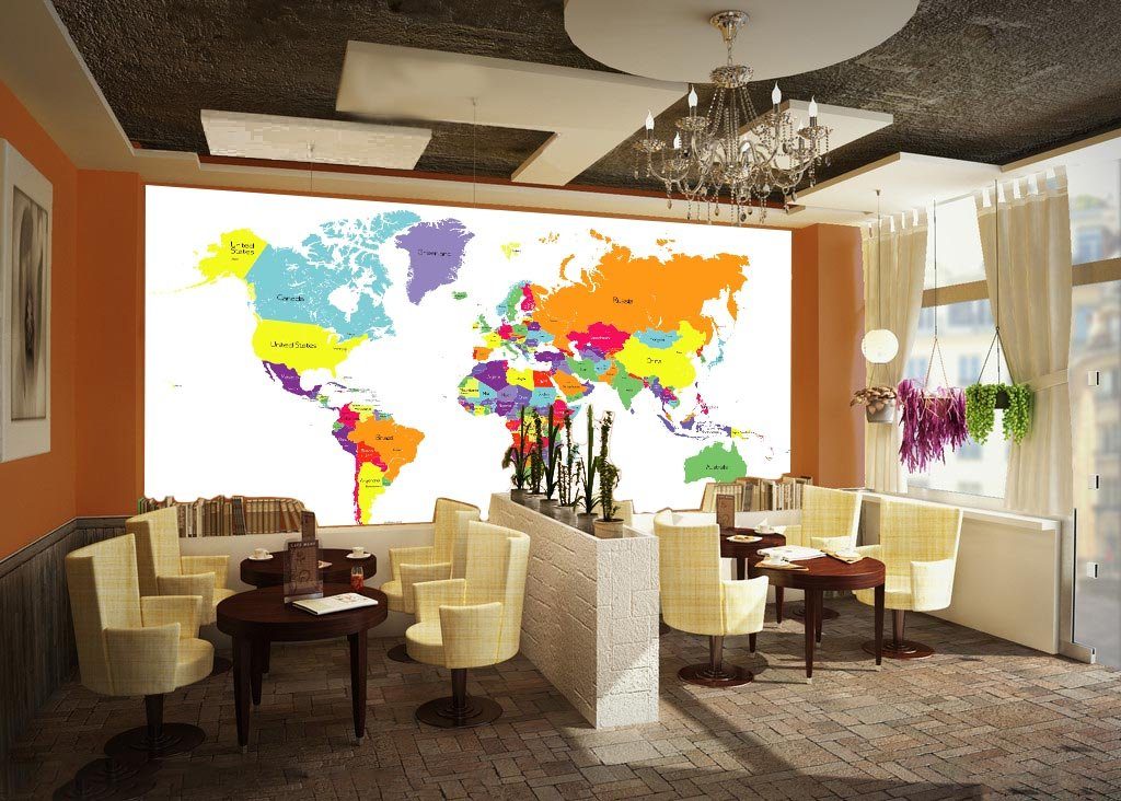 3D Multicolored Map 165 Wallpaper AJ Wallpaper