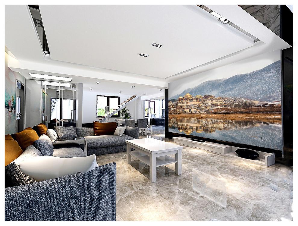 3D Mountain Foot Houses 884 Wallpaper AJ Wallpaper