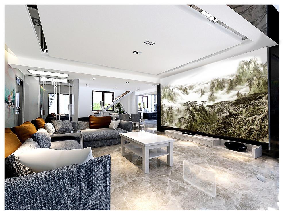 3D Mountain Water Ink Painting Wallpaper AJ Wallpaper 1