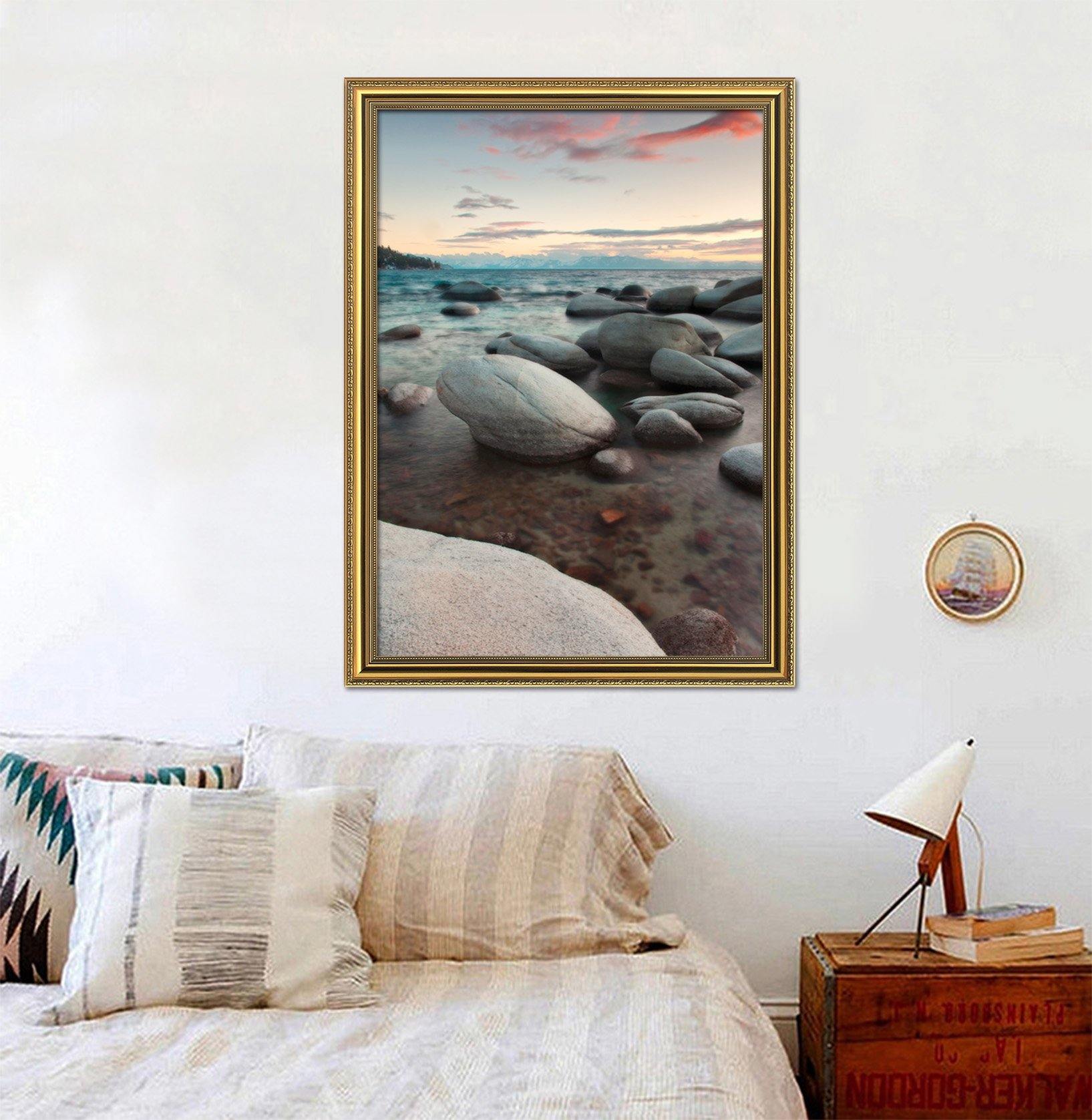 3D Sea Stones 024 Fake Framed Print Painting Wallpaper AJ Creativity Home