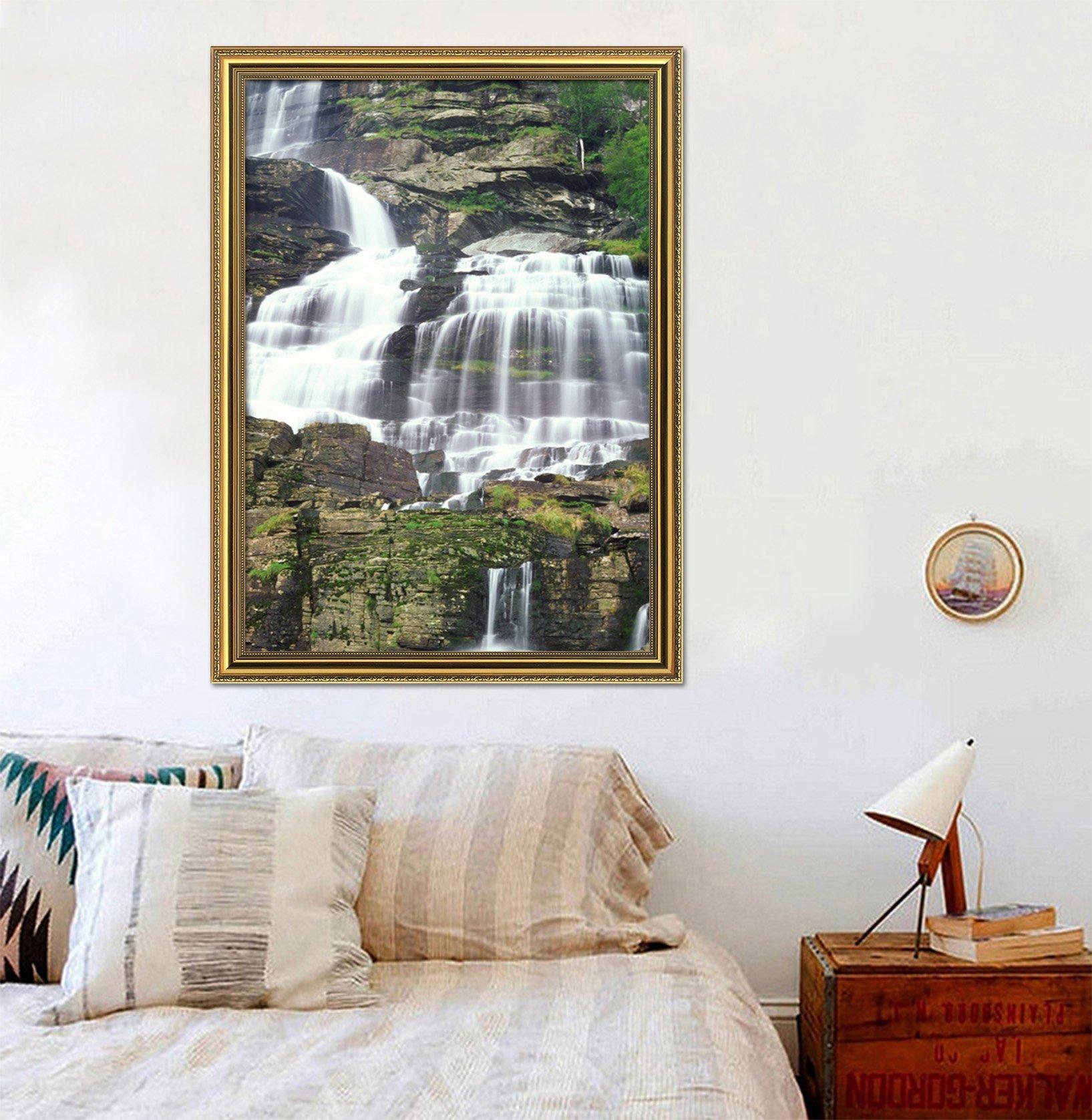 3D Cliffs Mountain 065 Fake Framed Print Painting Wallpaper AJ Creativity Home