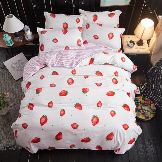 3D Strawberry Pattern 12173 Bed Pillowcases Quilt