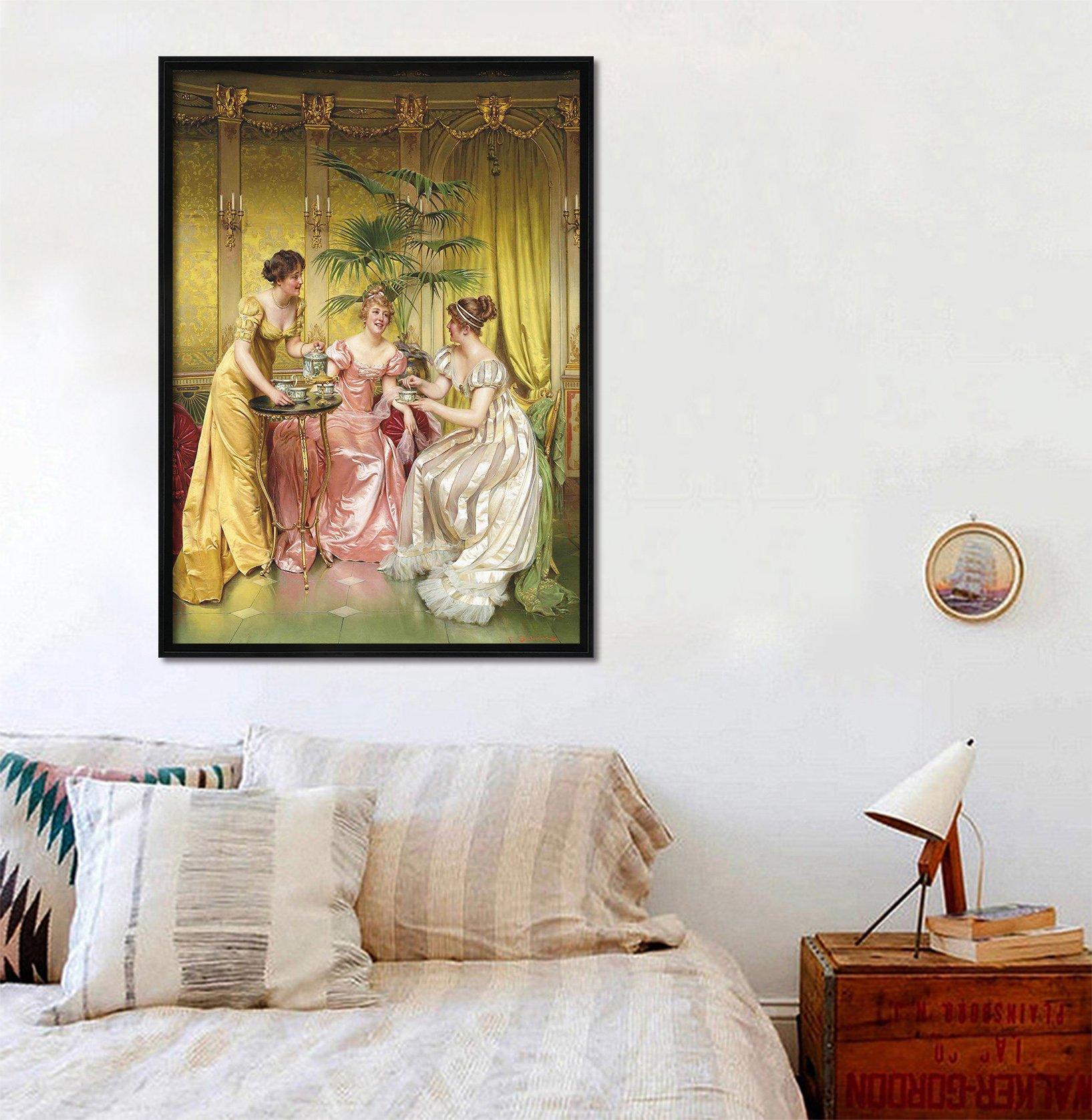 3D Afternoon Tea 149 Fake Framed Print Painting Wallpaper AJ Creativity Home