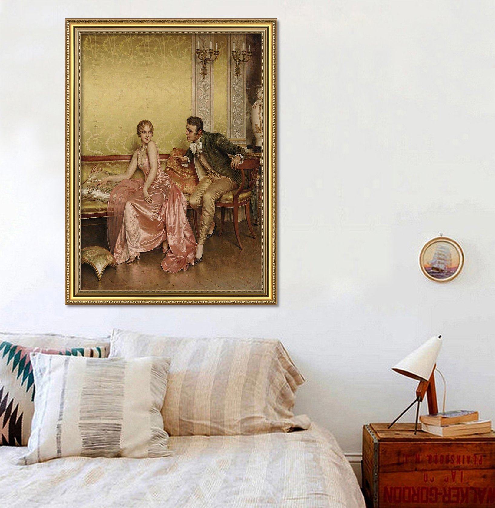 3D Sofa Chat 150 Fake Framed Print Painting Wallpaper AJ Creativity Home