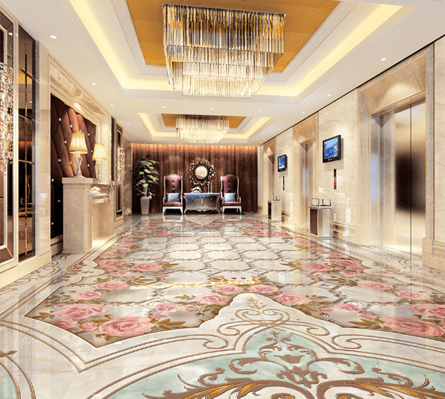 3D Beautiful Pattern Floor Mural Wallpaper AJ Wallpaper 2