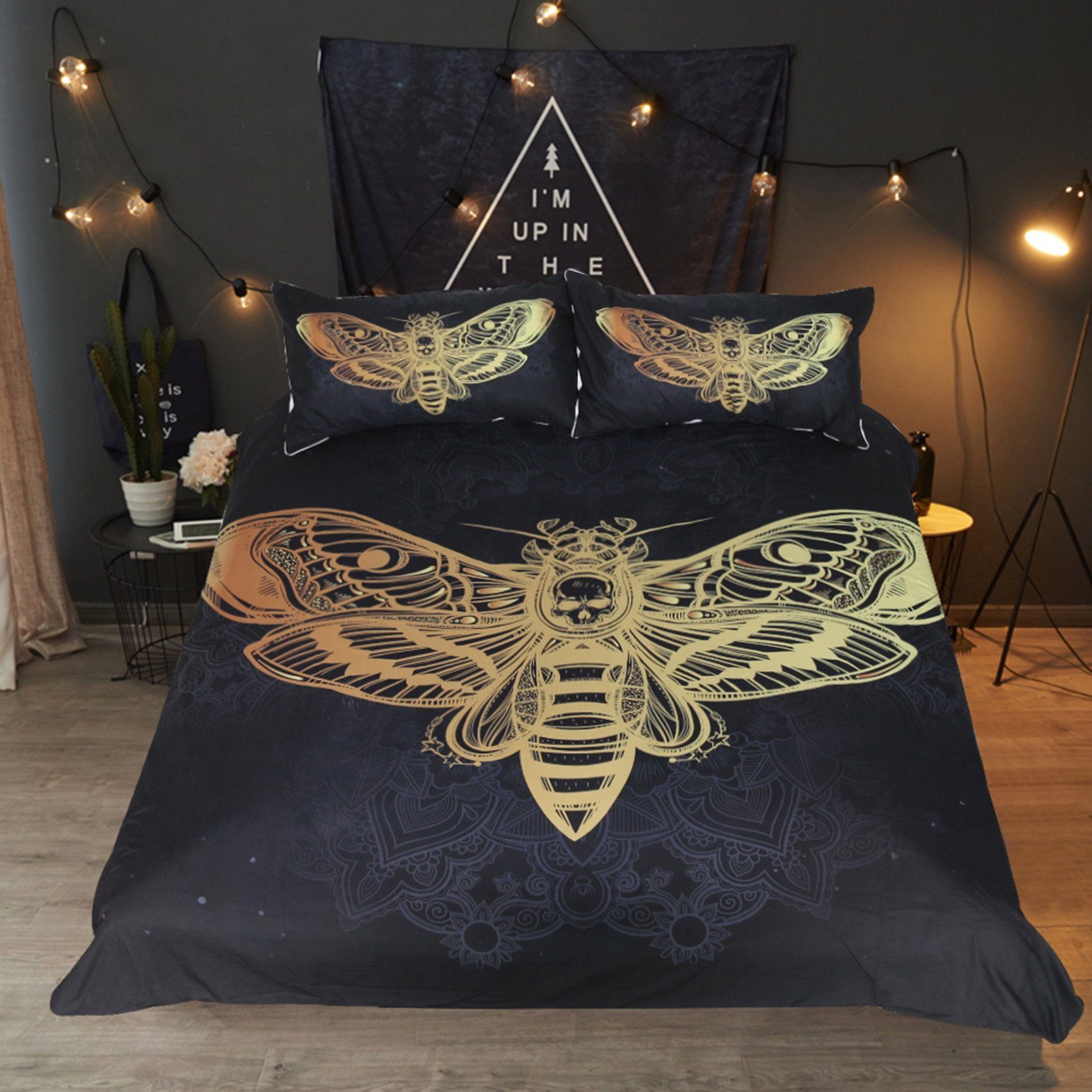 3D Hot Stamping Moth 190 Bed Pillowcases Quilt Wallpaper AJ Wallpaper