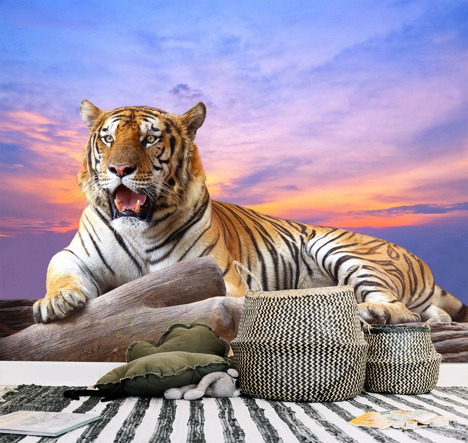 3D Tiger Cloud 219 Wall Murals Wallpaper AJ Wallpaper 2