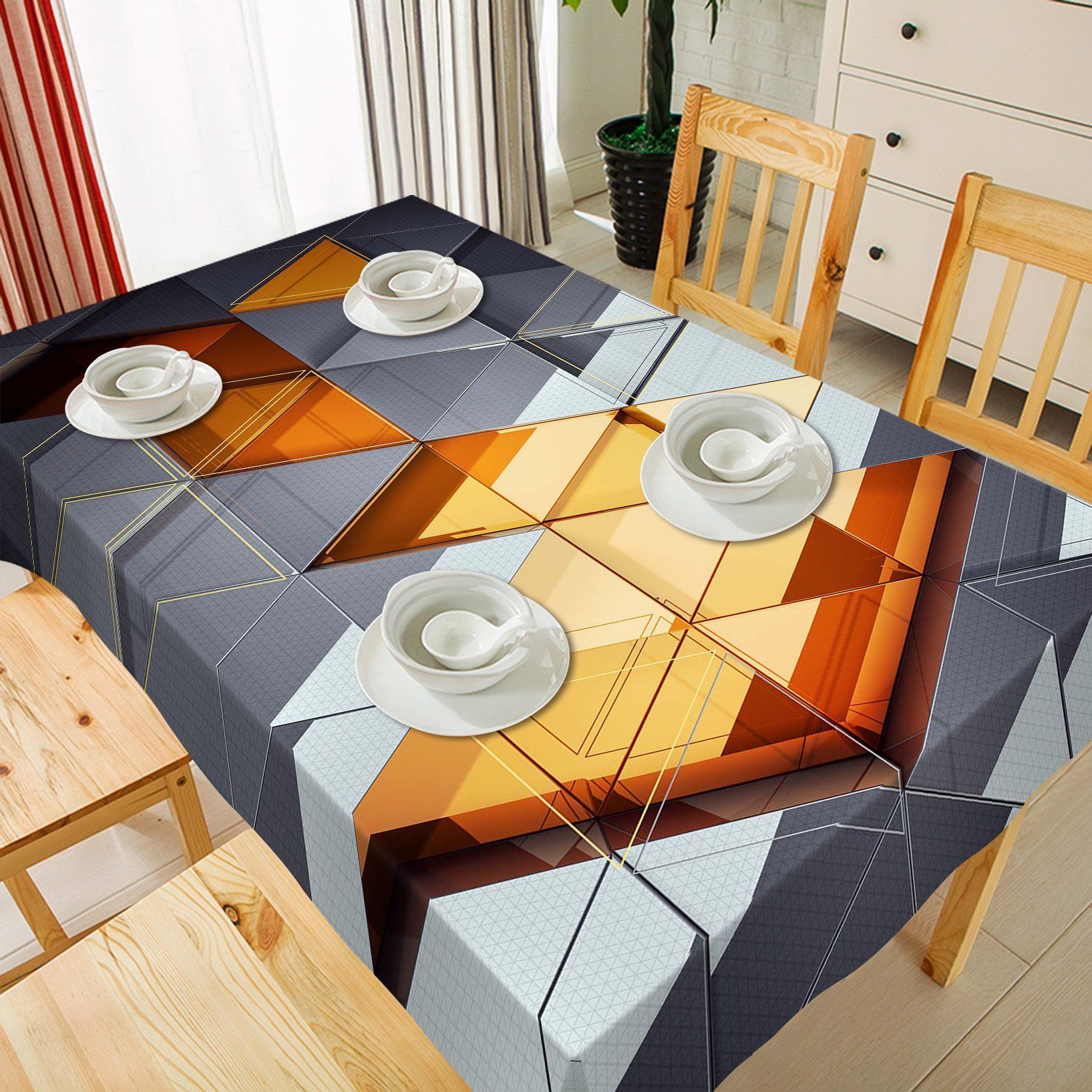 3D Triangular Connection 26 Tablecloths Wallpaper AJ Wallpaper