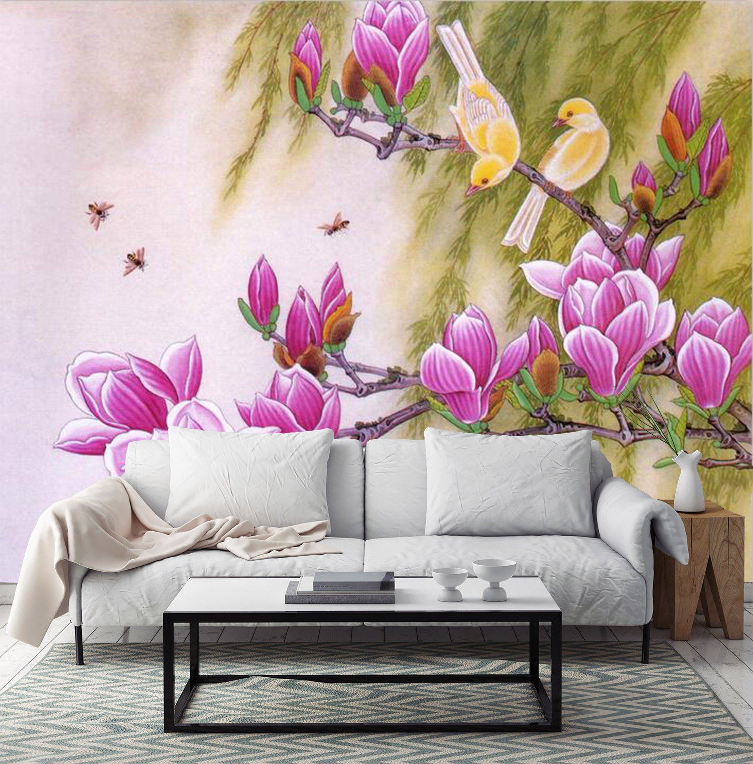 3D Beauty Flower Bird 43 Wallpaper AJ Wallpaper