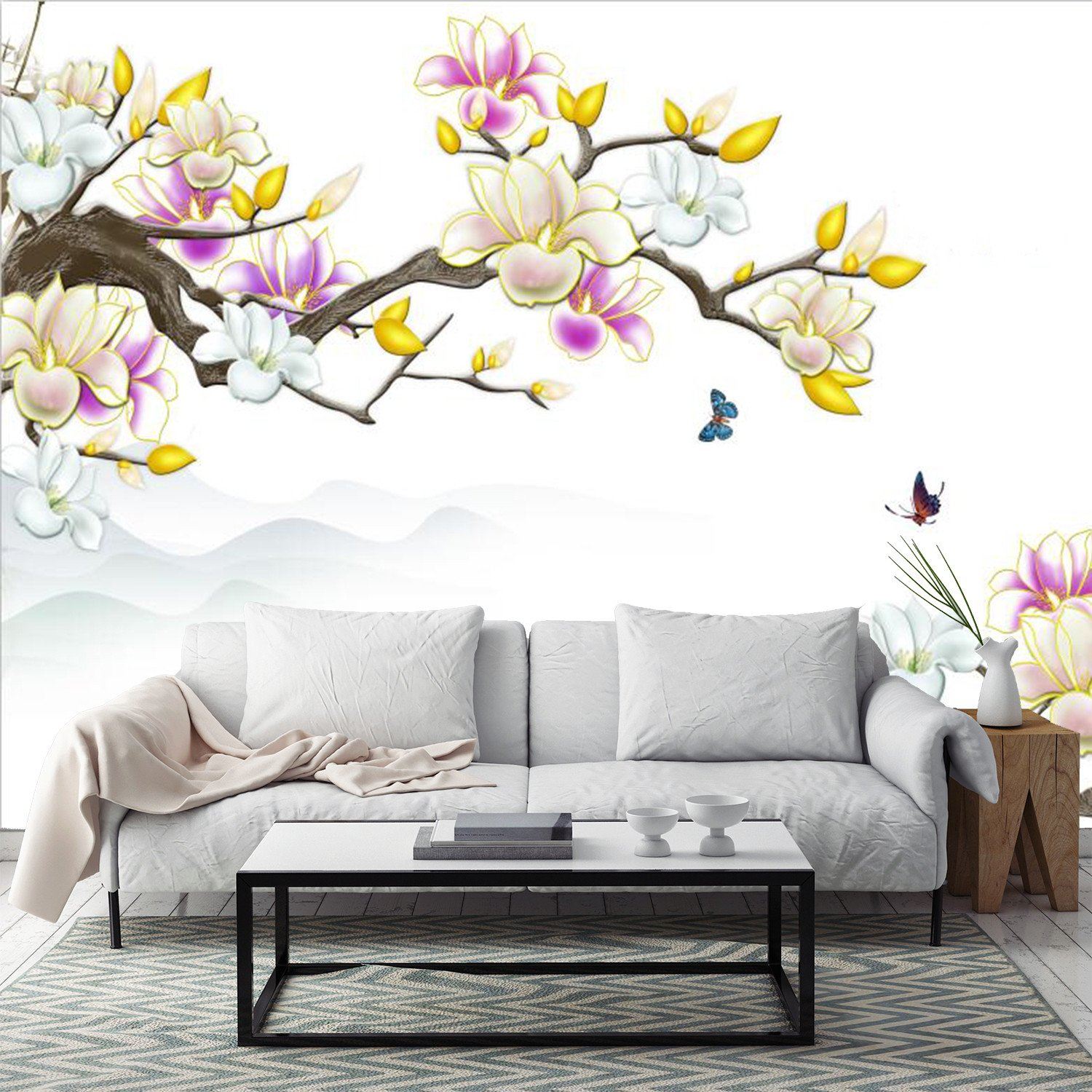 Purple And Yellow Branch Flower 76 Wallpaper AJ Wallpaper 1