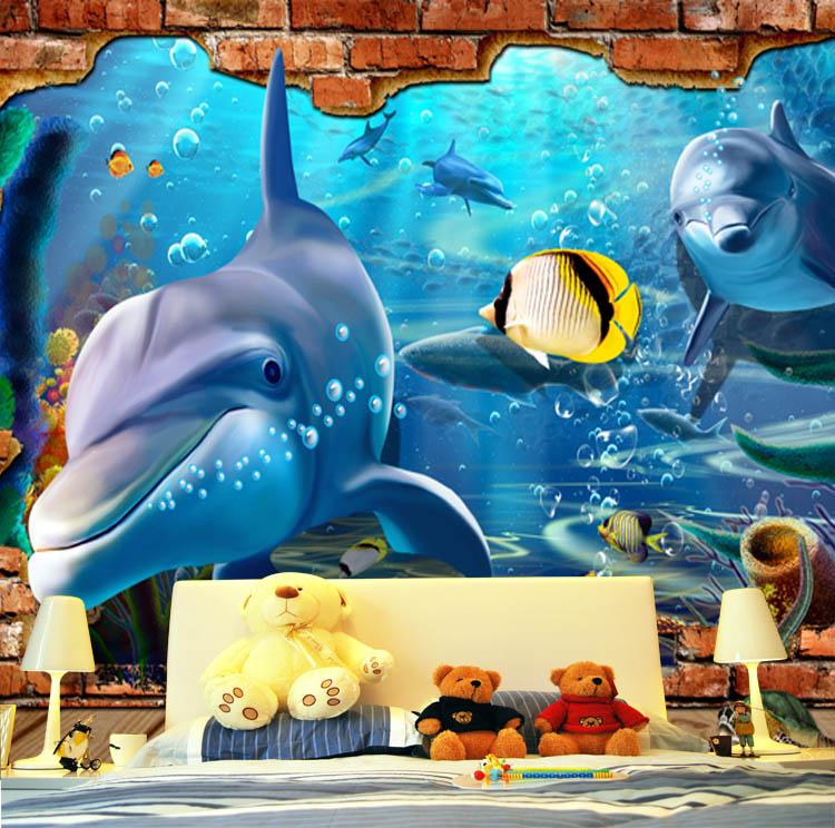 3D Smiling Dolphin 013 Wallpaper AJ Wallpaper