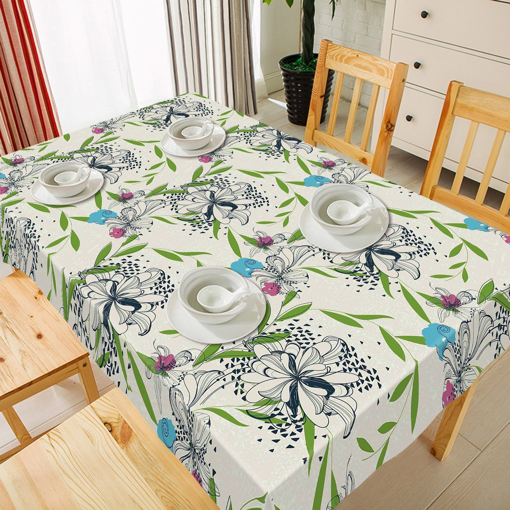 3D Flowers Leaves 267 Tablecloths Wallpaper AJ Wallpaper