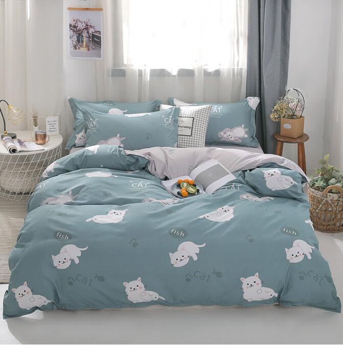 3D White Cat 12096 Bed Pillowcases Quilt