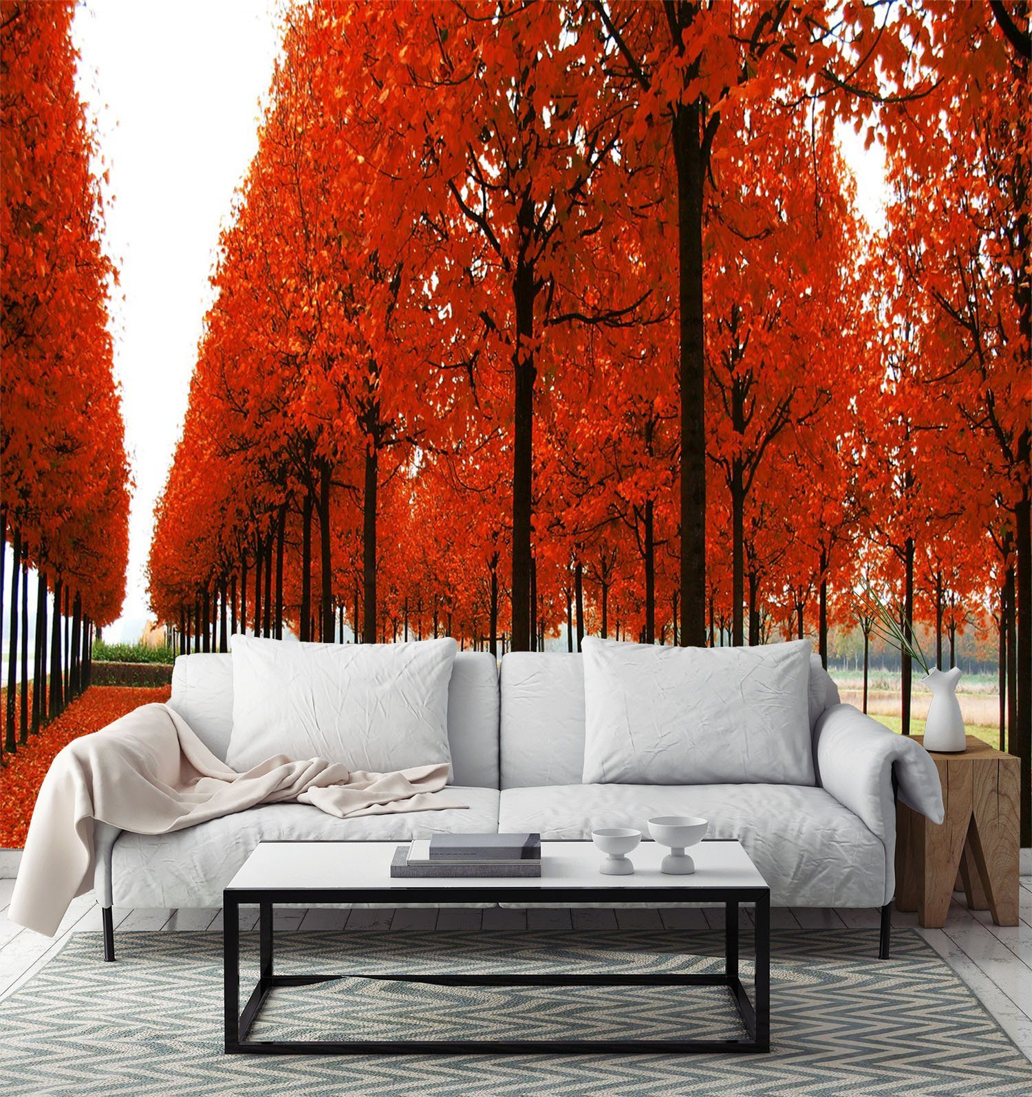 3D Red Maple Forest 876 Wallpaper AJ Wallpaper