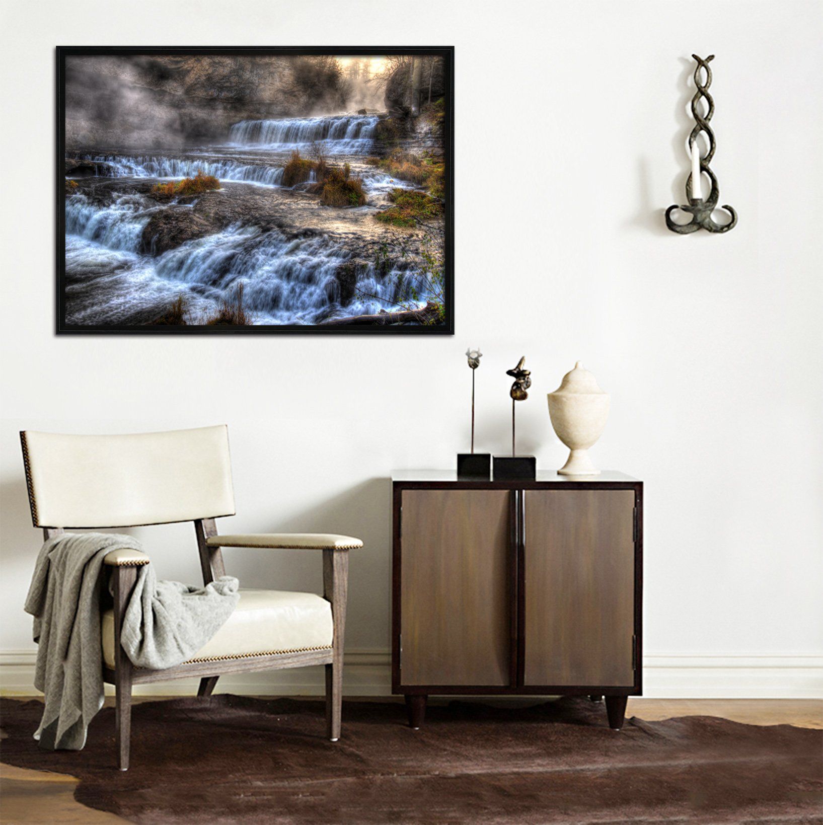3D Small River 175 Fake Framed Print Painting Wallpaper AJ Creativity Home
