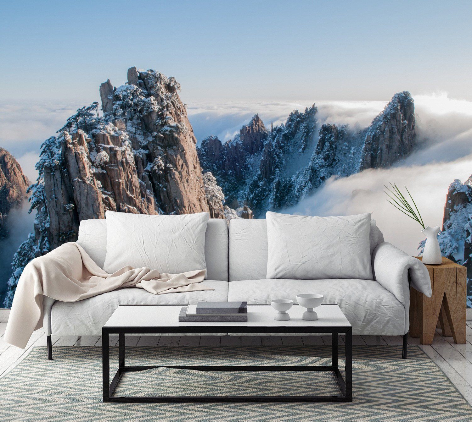 3D Vast Fog Stone Mountain 678 Wallpaper AJ Wallpapers