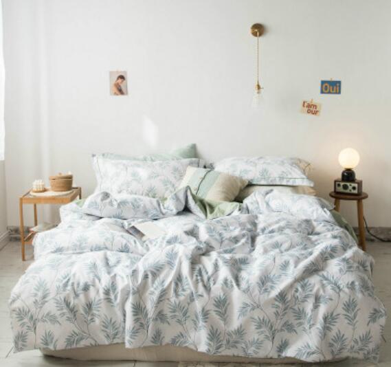 3D Blue Leaves 30165 Bed Pillowcases Quilt