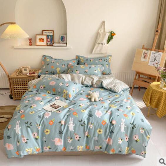 3D Little Flower Bunny 16087 Bed Pillowcases Quilt