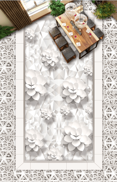 3D Blossoms Floor Mural Wallpaper AJ Wallpaper 2