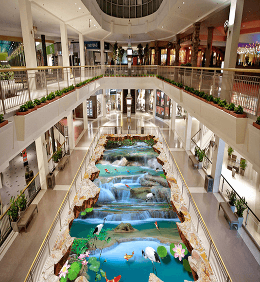 3D Forest Stream Floor Mural Wallpaper AJ Wallpaper 2