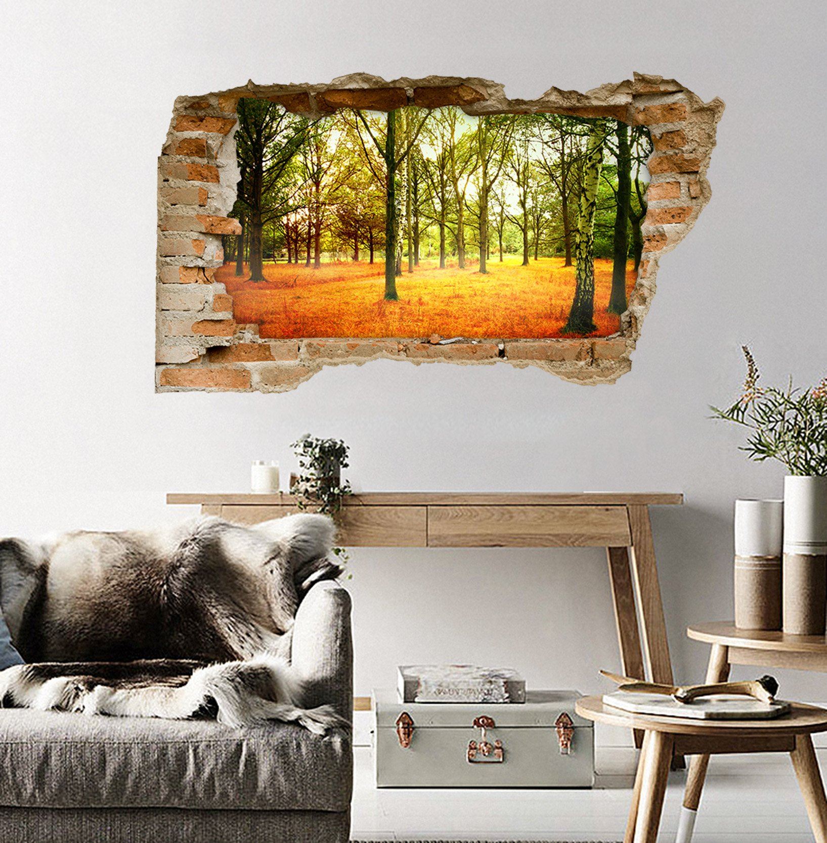 3D Trees 395 Broken Wall Murals Wallpaper AJ Wallpaper