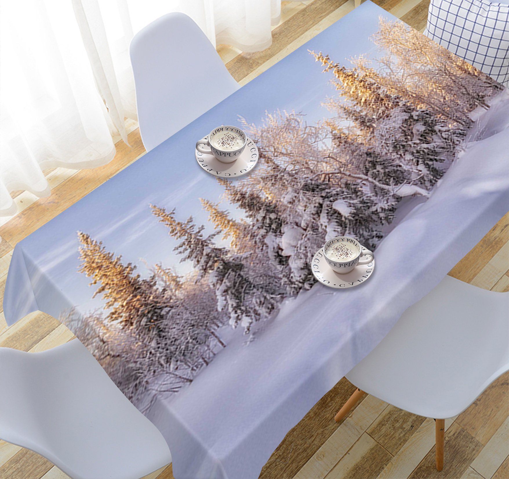 3D Snow Covered Forest 696 Tablecloths Wallpaper AJ Wallpaper
