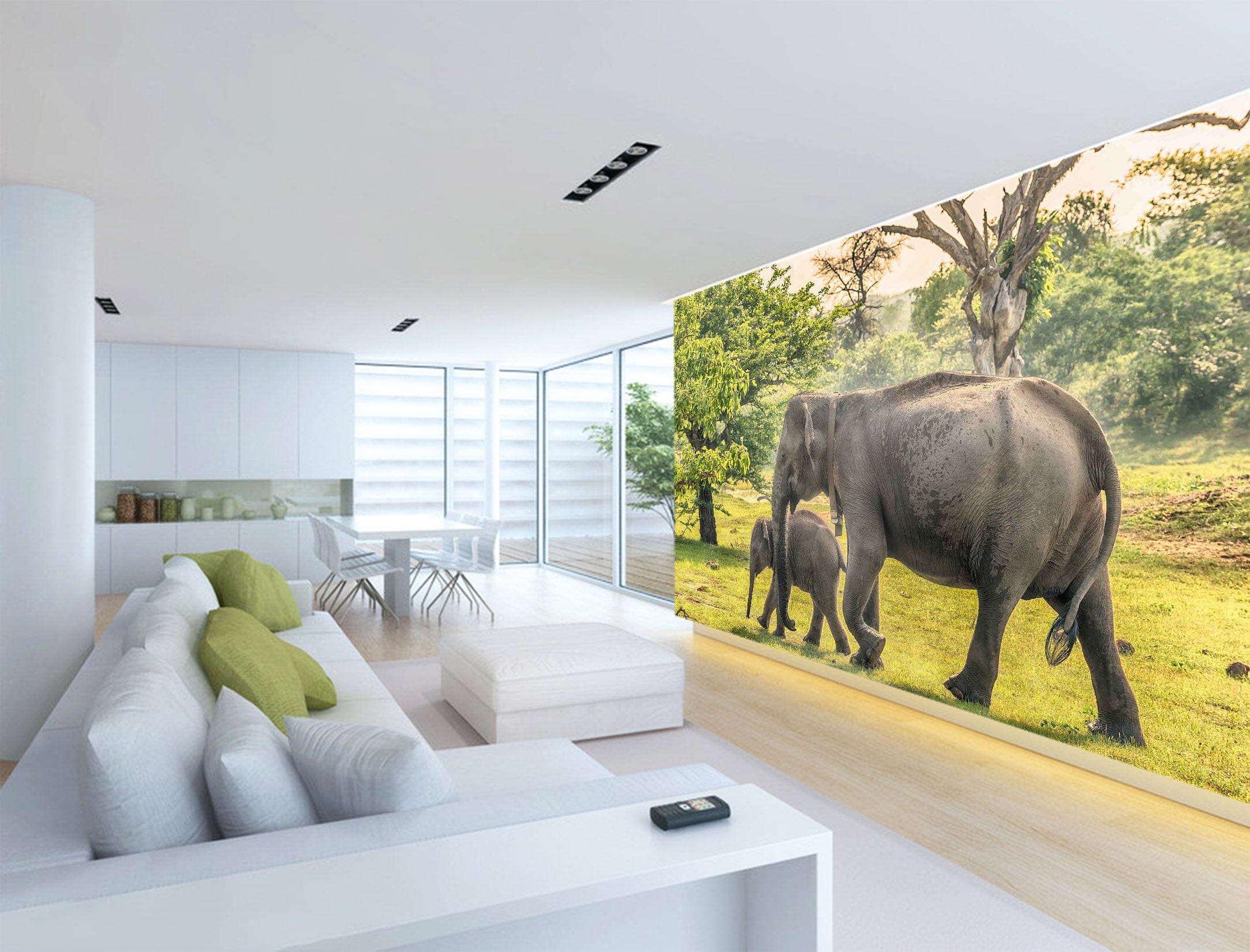 3D Elephant Family 1057 Wall Murals Wallpaper AJ Wallpaper 2