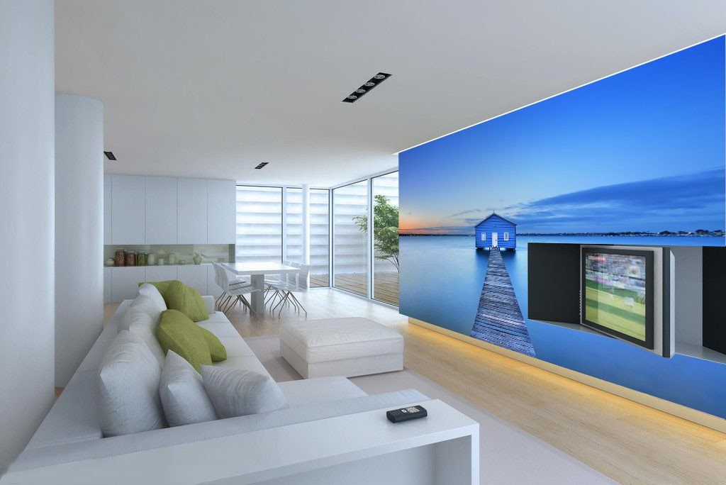 Sea Wooden Cabin Wallpaper AJ Wallpaper