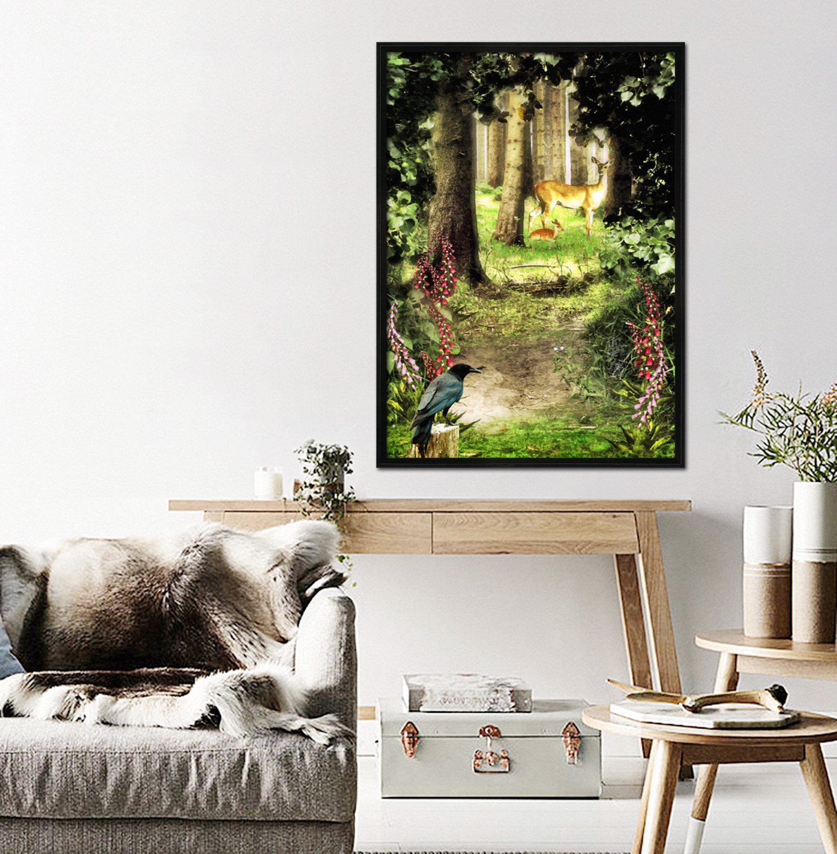 3D Forest Animals 124 Fake Framed Print Painting Wallpaper AJ Creativity Home