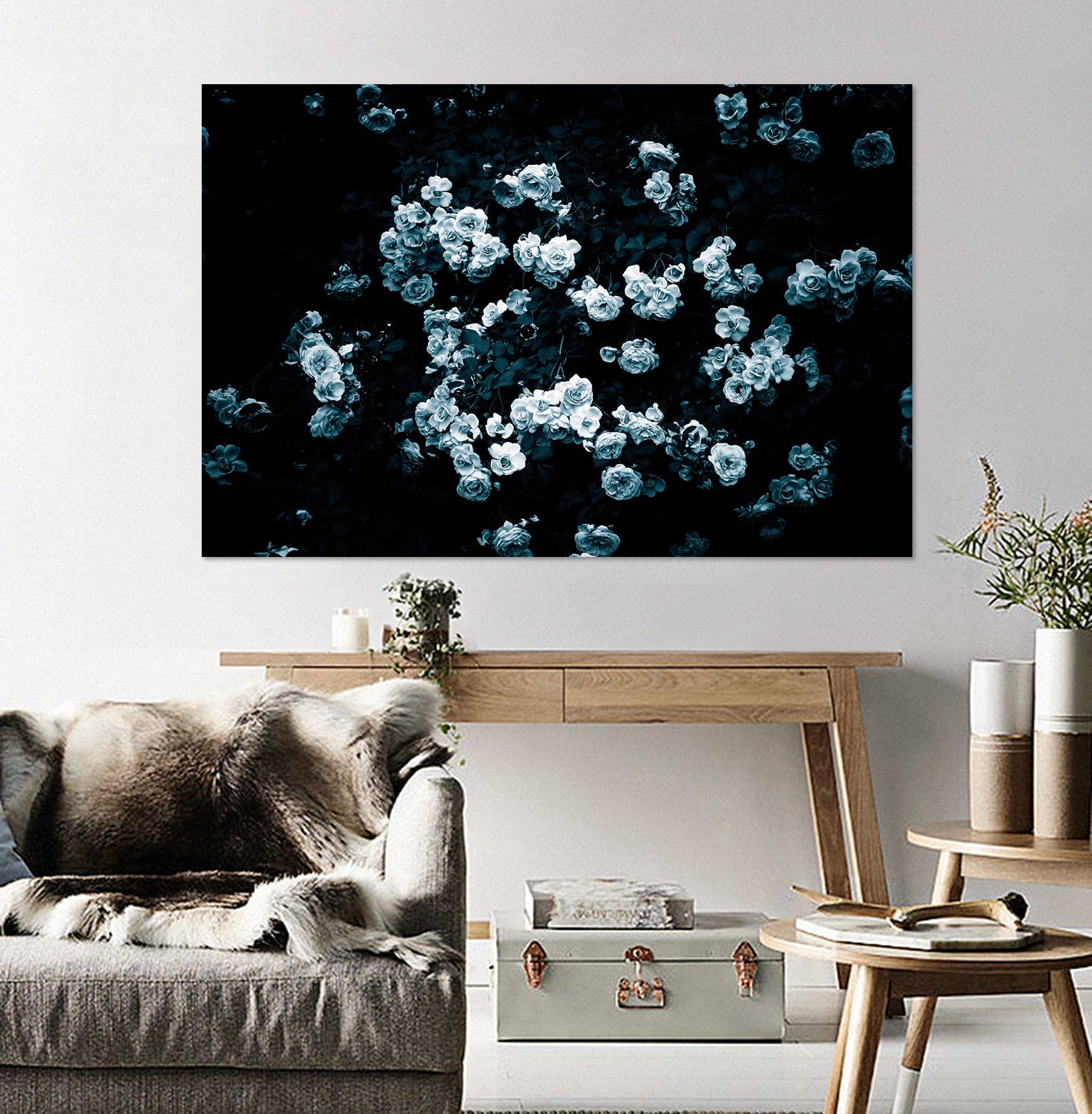 3D Rose In Bloom 016 Noirblanc777 Wall Sticker Wallpaper AJ Wallpaper 2