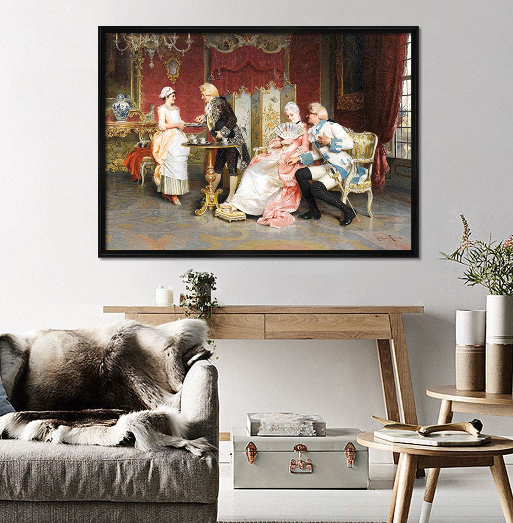3D Flirting Couple 039 Fake Framed Print Painting Wallpaper AJ Creativity Home