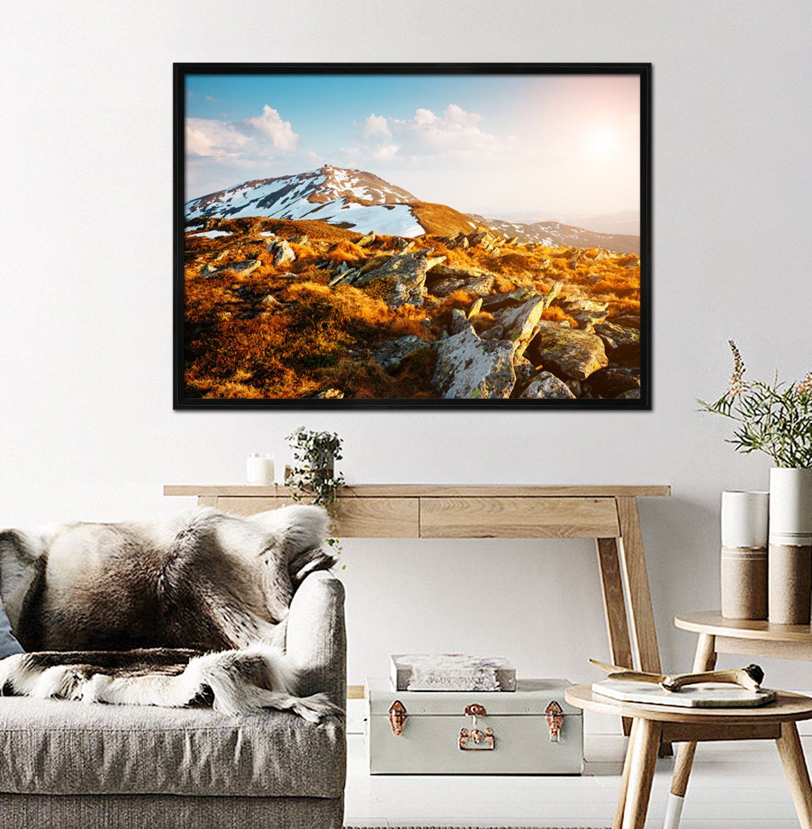 3D Hillside At Dusk 172 Fake Framed Print Painting Wallpaper AJ Creativity Home