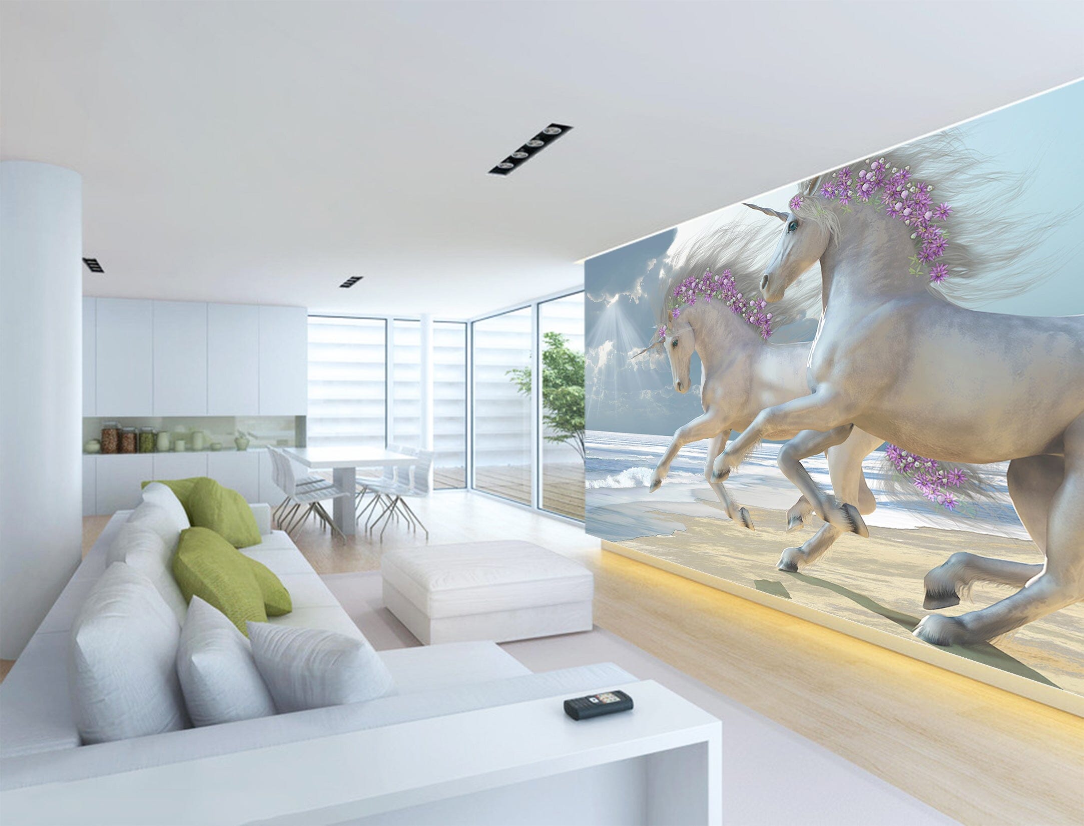 3D Two Horses 1519 Wall Murals Wallpaper AJ Wallpaper 2