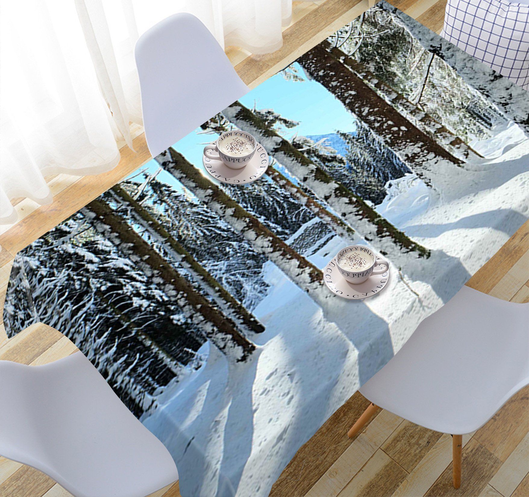 3D Snow Forest 692 Tablecloths Wallpaper AJ Wallpaper