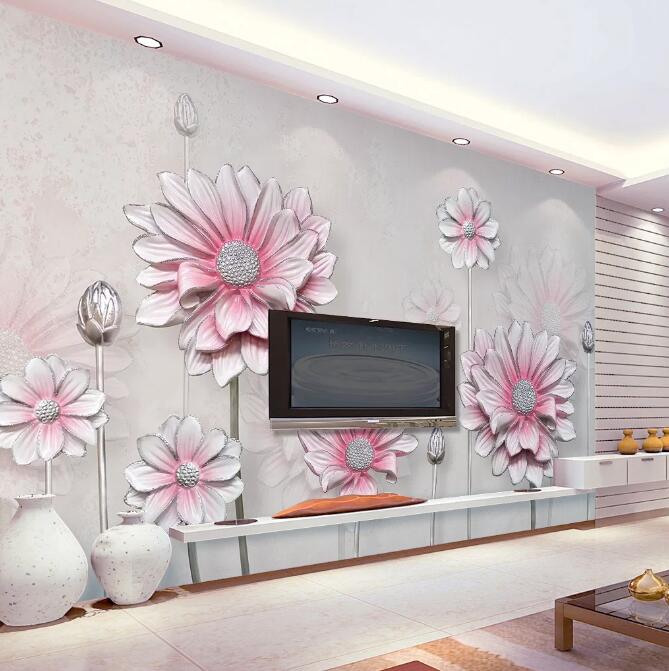 3D Pink Flowers 1128 Wall Murals Wallpaper AJ Wallpaper 2