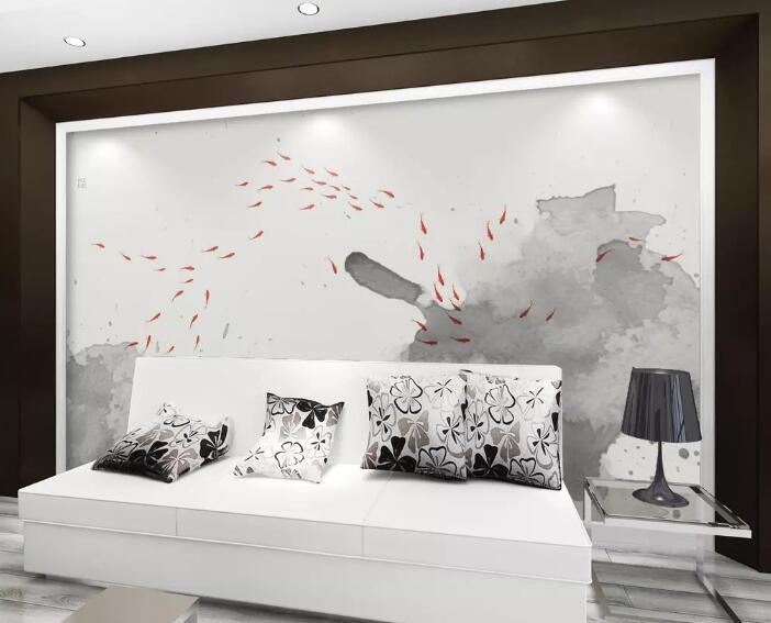 3D Abstract Goldfish 1413 Wall Murals Wallpaper AJ Wallpaper 2