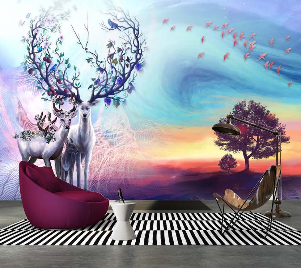 3D Elk 399 Wall Murals Wallpaper AJ Wallpaper 2