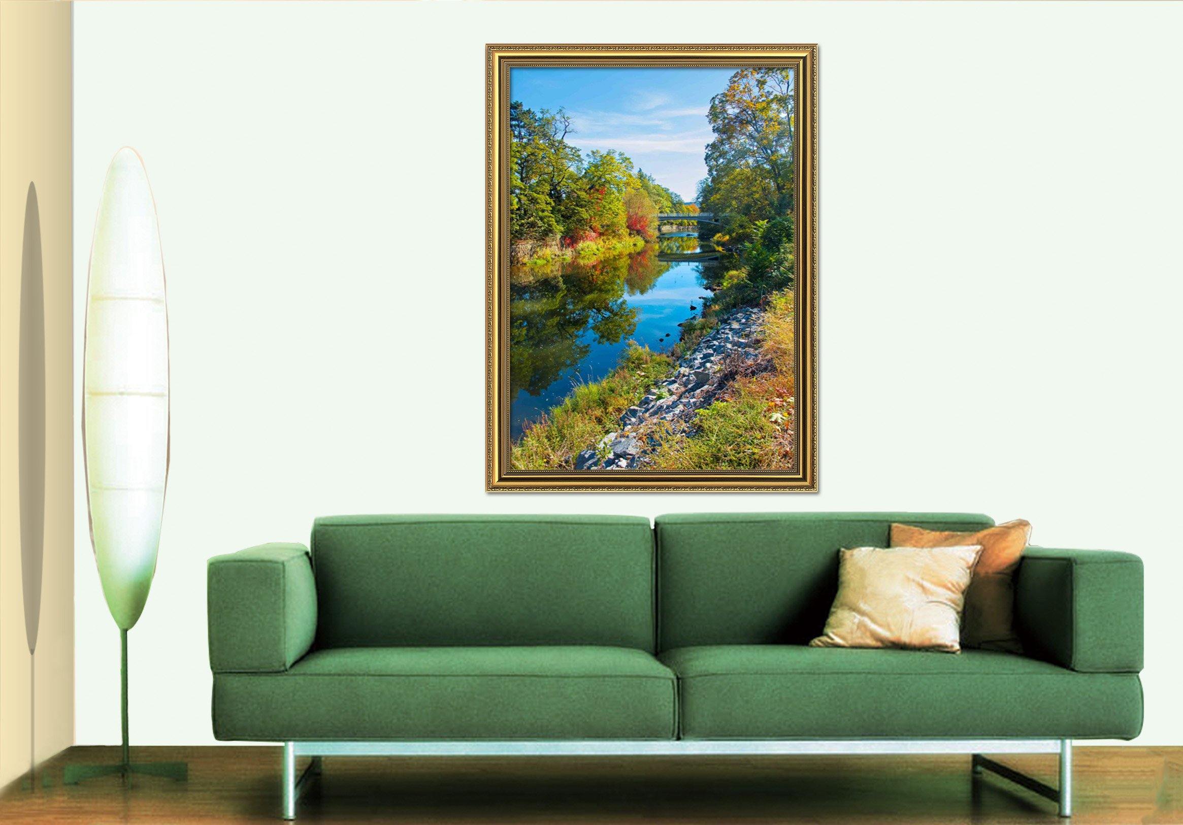 3D Calm River 118 Fake Framed Print Painting Wallpaper AJ Creativity Home