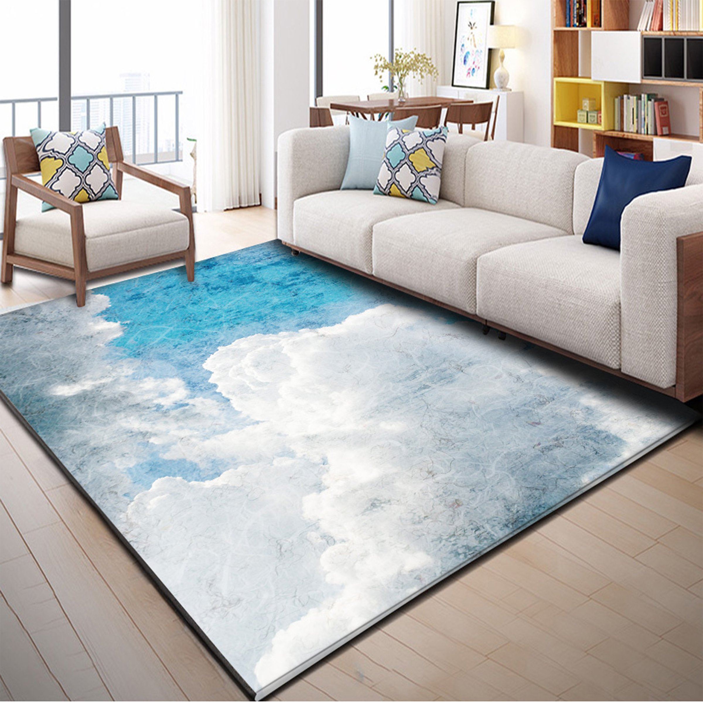 3D Blue Inkjet WG168 Non Slip Rug Mat Mat AJ Creativity Home