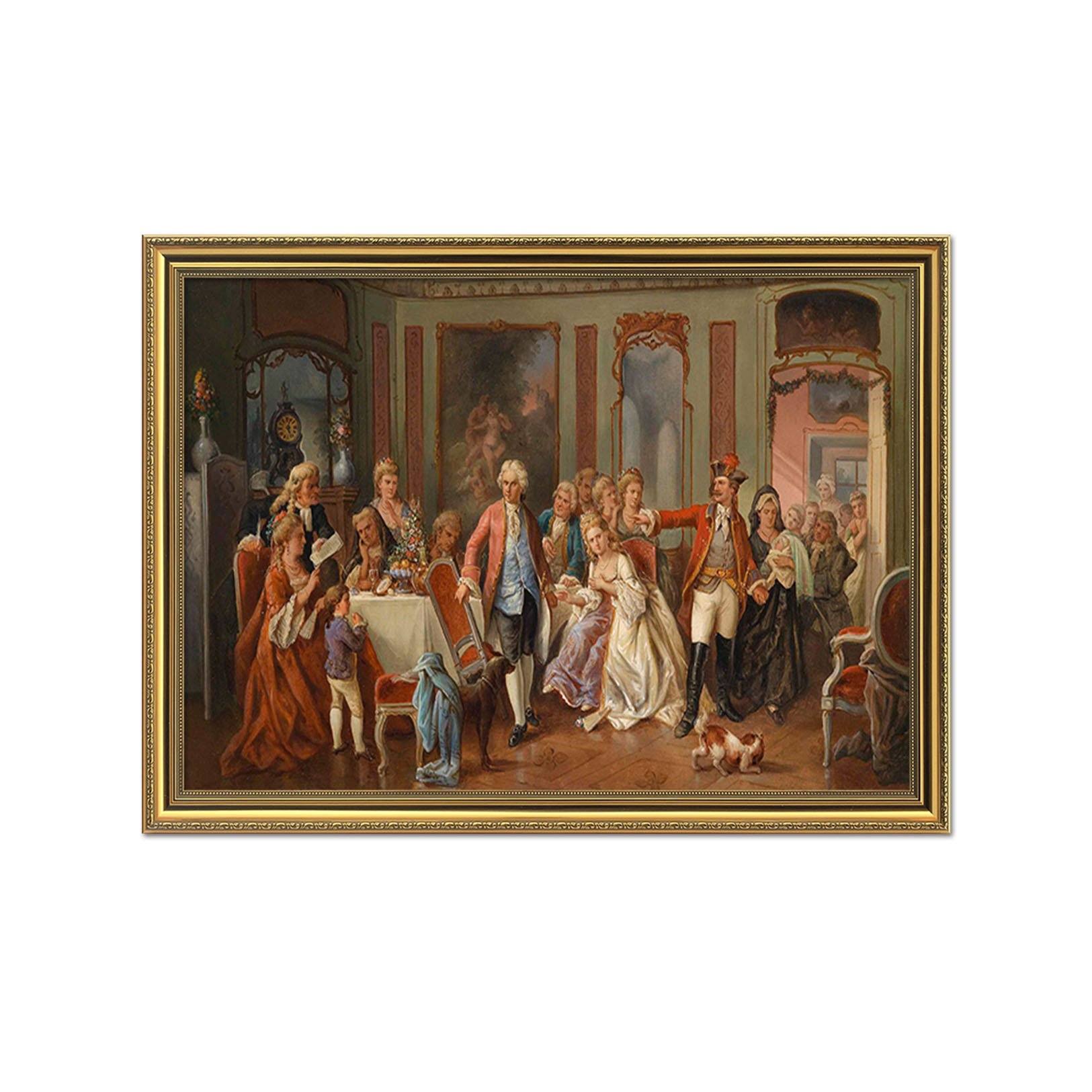 3D Students Attend Class 146 Fake Framed Print Painting Wallpaper AJ Creativity Home