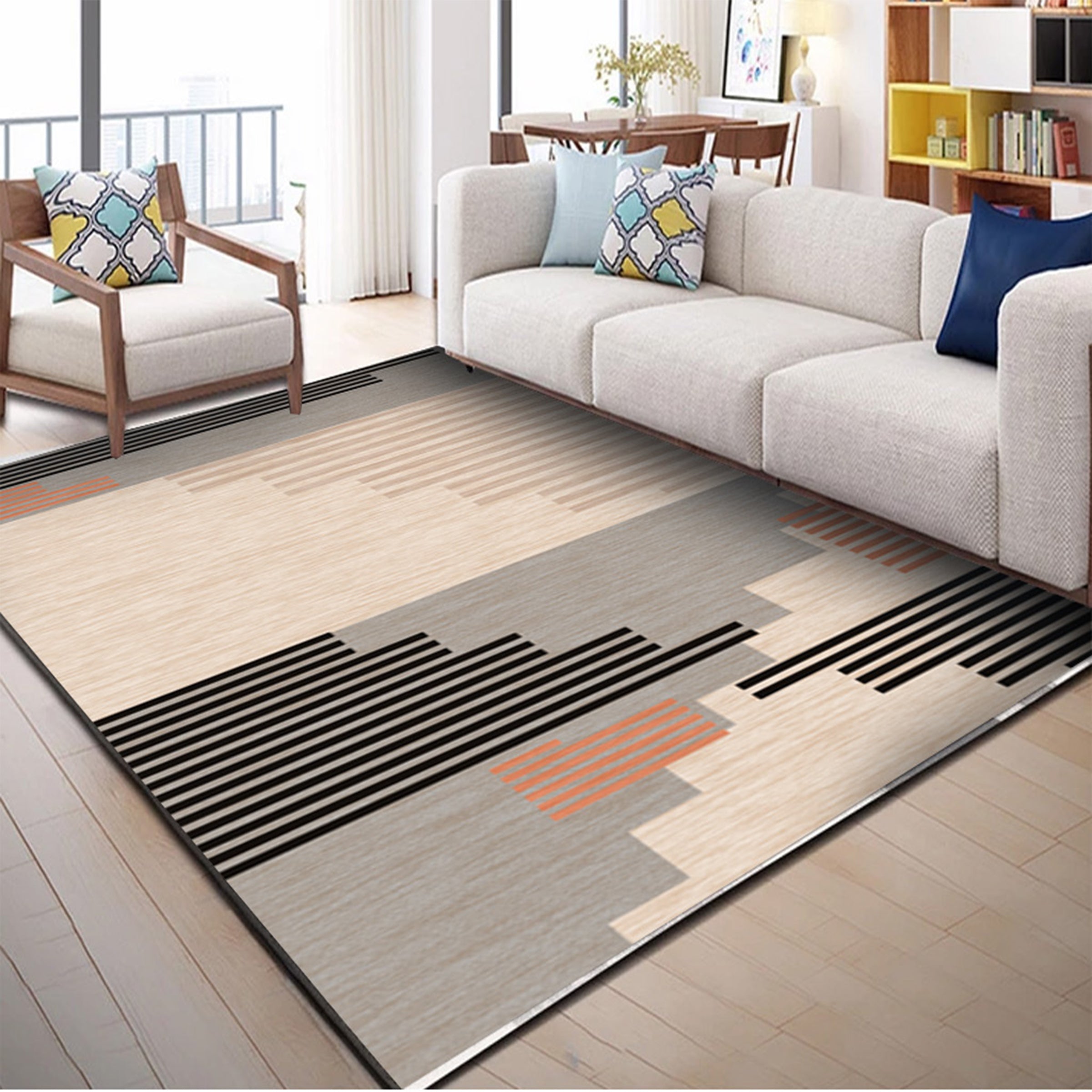 3D Color Stripe WG151 Non Slip Rug Mat Mat AJ Creativity Home