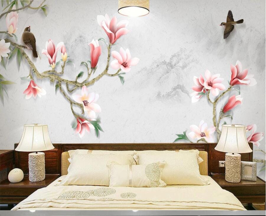 3D Lily Boat WC479 Wall Murals Wallpaper AJ Wallpaper 2