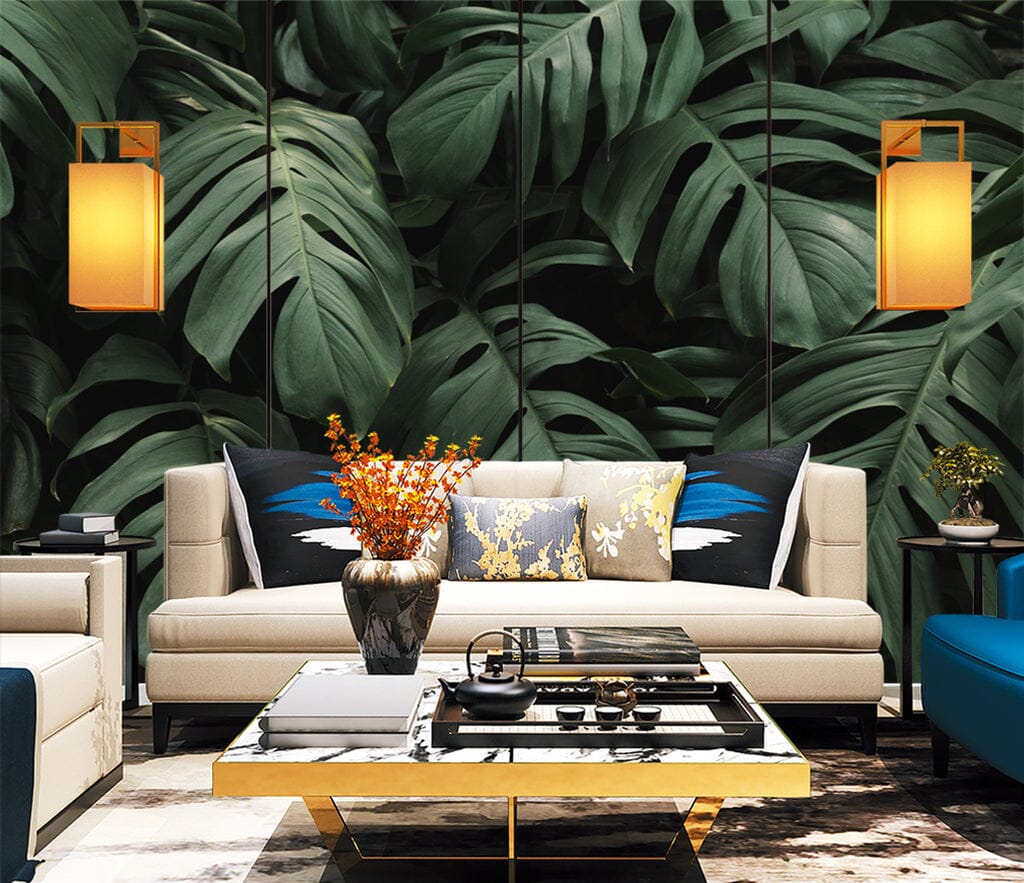 3D Jungle Leaves WC051 Wall Murals Wallpaper AJ Wallpaper 2