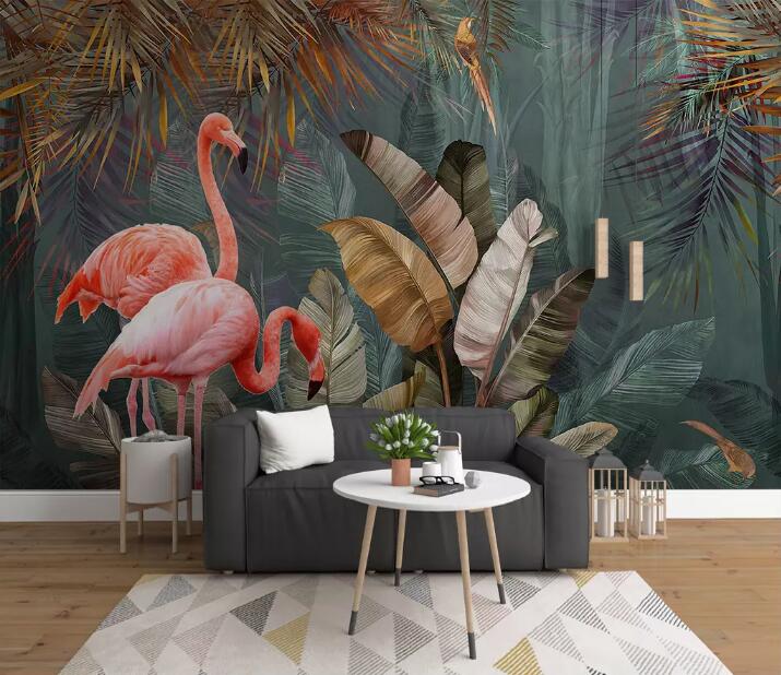3D Pink Flamingo 1365 Wall Murals Wallpaper AJ Wallpaper 2