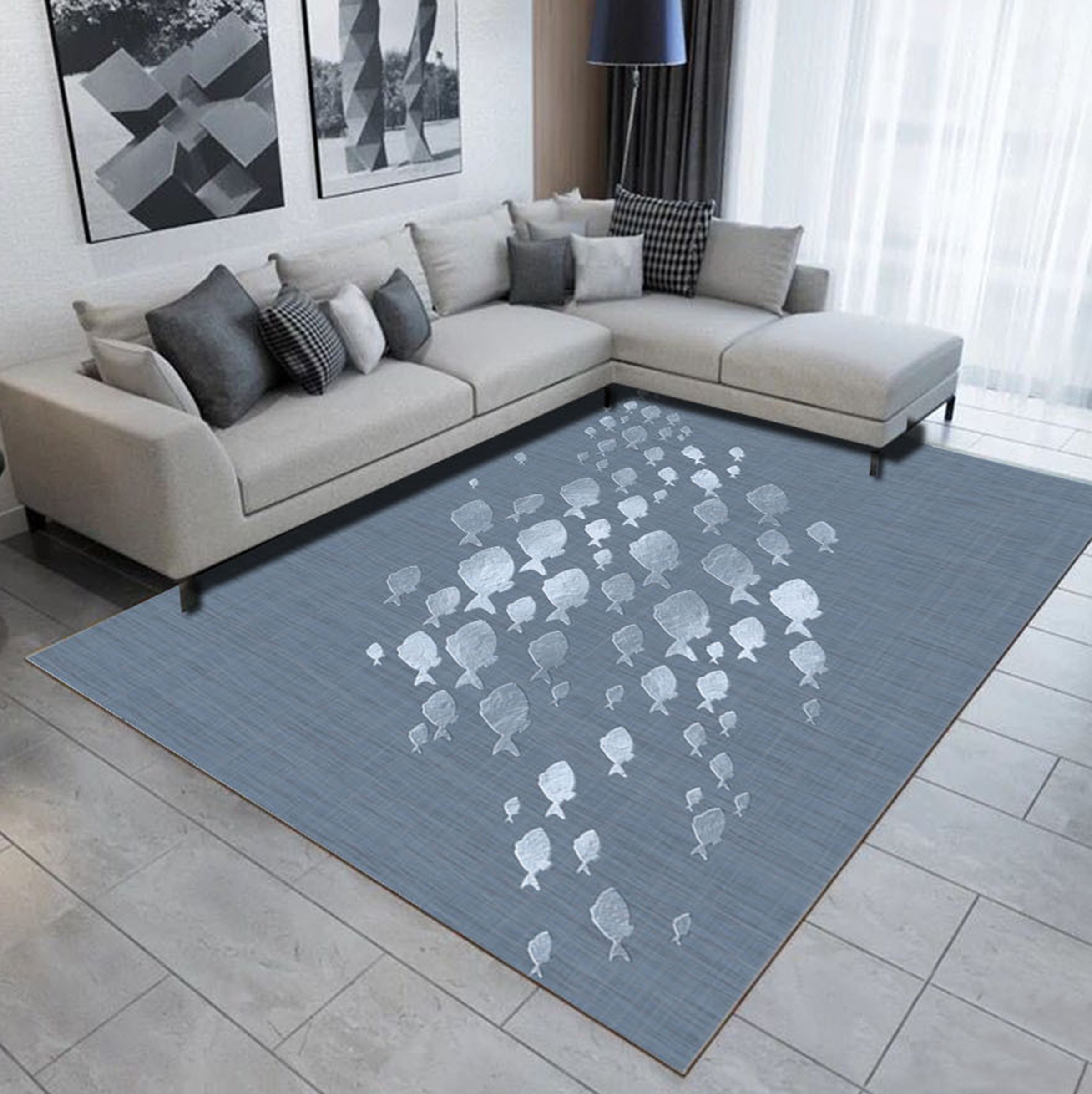 3D Fish School WG507 Non Slip Rug Mat Mat AJ Creativity Home