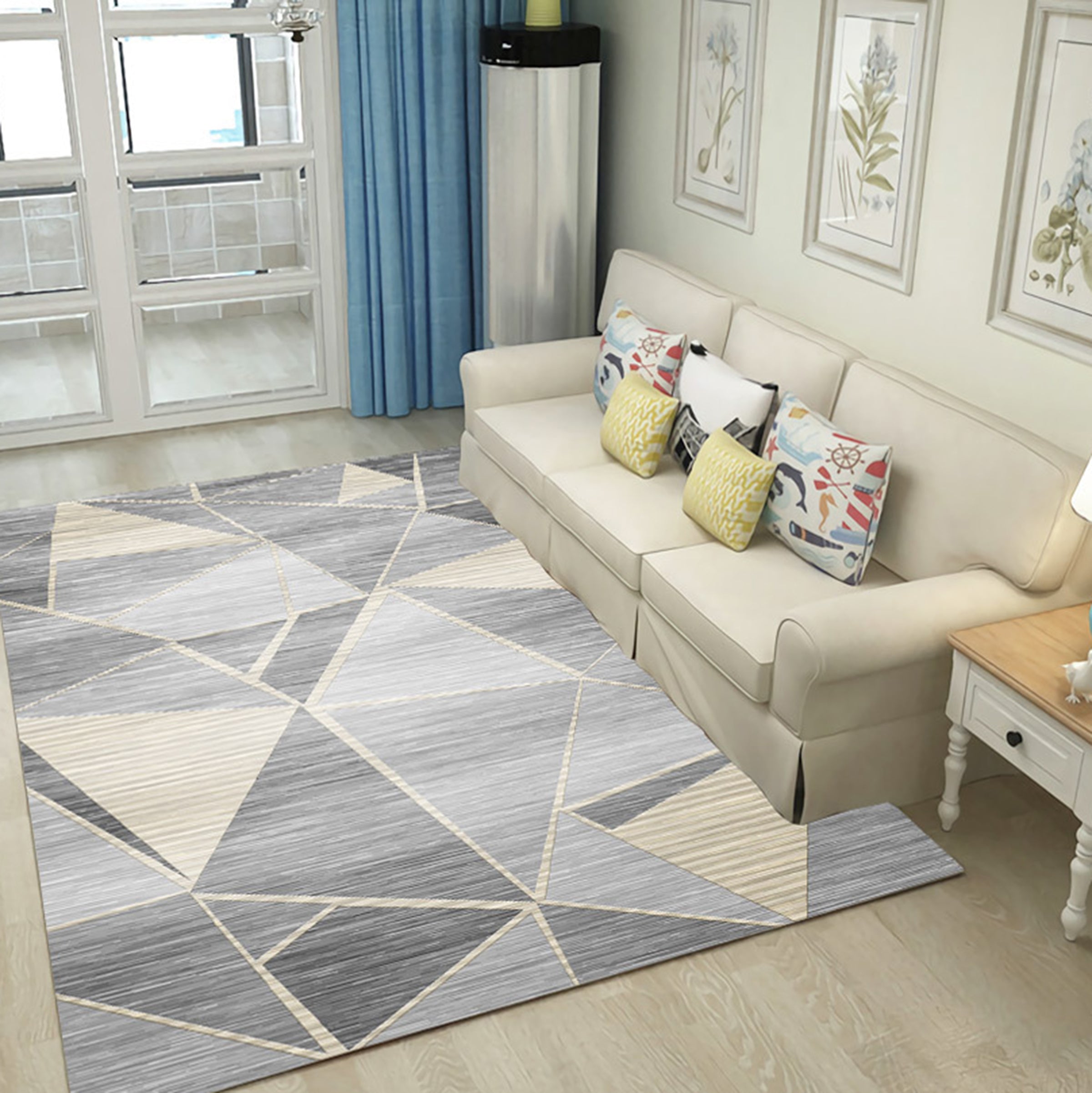 3D Color Geometry WG216 Non Slip Rug Mat Mat AJ Creativity Home